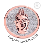QMOA-29L-R - Quoins Jewelz Pang Par Lelai, Buddha, rhodinated Pink Gold - Swarovski