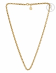 QK-EG5 - Quoins  box chain gold plated necklace QK-EG5